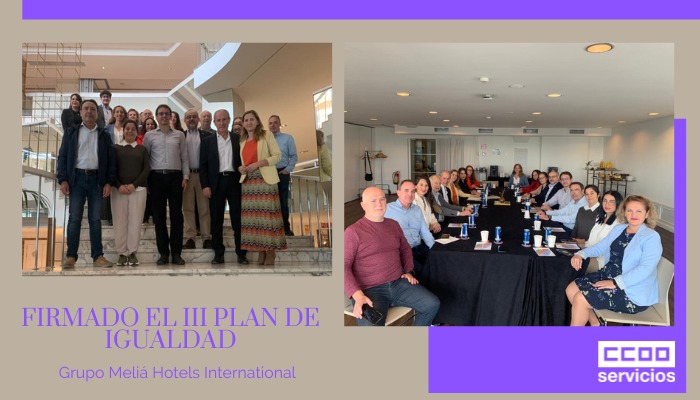 foto de las personas firmantes del III Plan de Igualdad en el Grupo Meliá Hotels Internacional