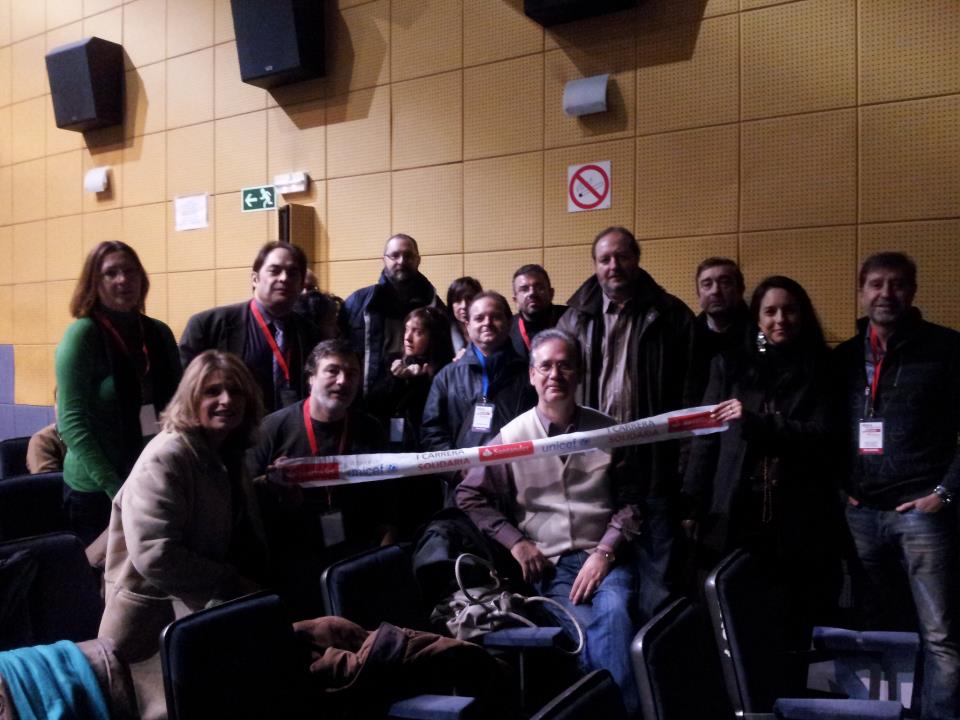 Delegación del Santander en el IV Congreso de Comfia Madrid, en el que resultó elegido como Secretario General Felipe Gutierrez Lopez, miembro de esta Sección Sindical