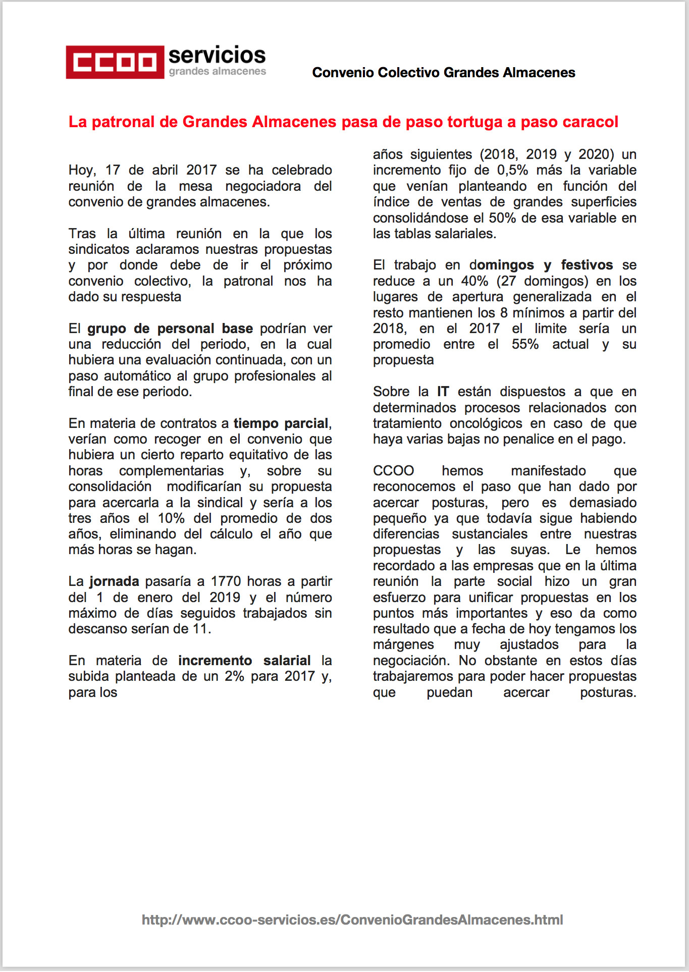 Pagina 1 del sexto comunicado GGAA