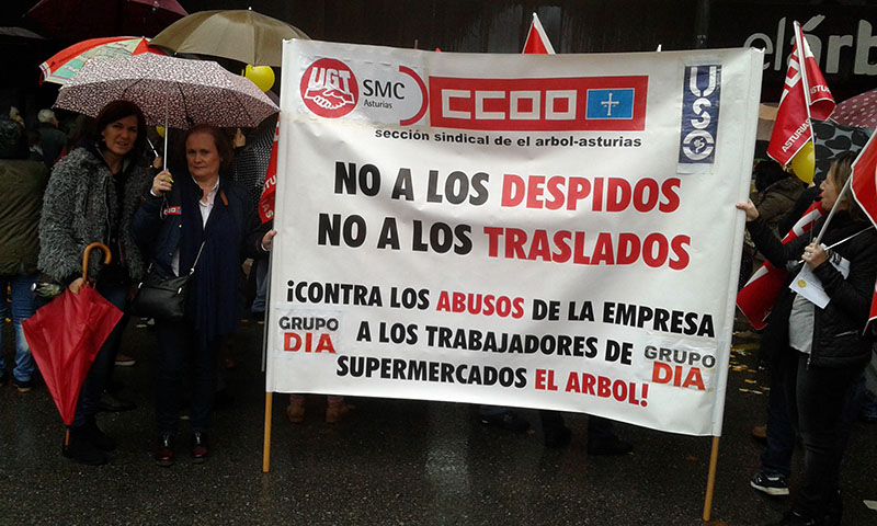 manifestación supermercados el arbol oviedo asturias empleo