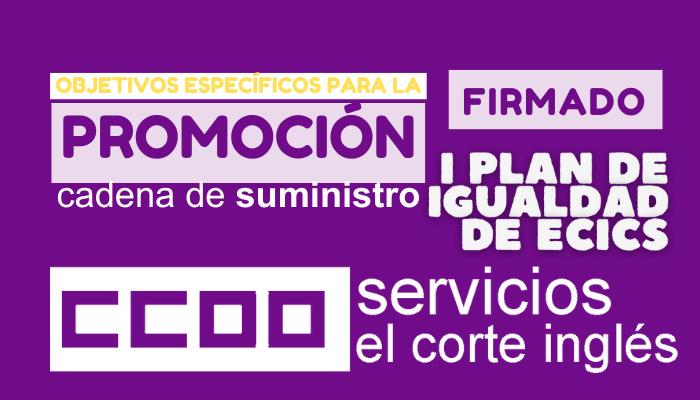 CCOO ECICS COMISIONES OBRERAS CADENA DE SUMINISTRO PLAN DE IGUALDAD OBJETIVOS ESPECÍFICOS PARA LA PROMOCIÓN