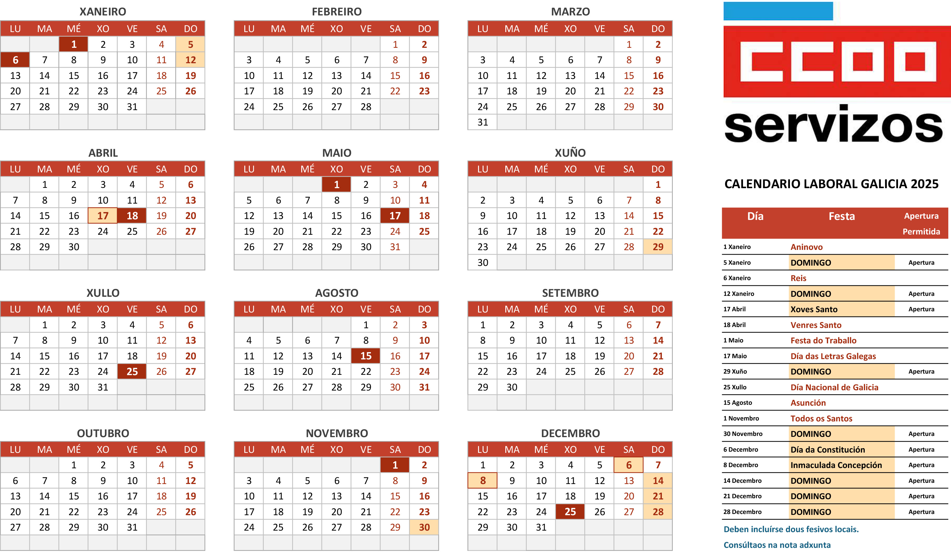 Calendario Laboral 2025