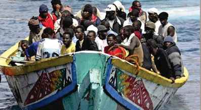 Foto inmigrantes en barca