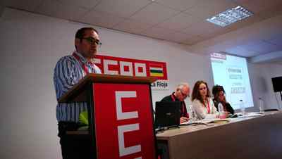 Congreso la rioja. Alvaro Fuertes secretario general ccoo