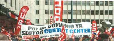 Manifestación por el convenio de contact center