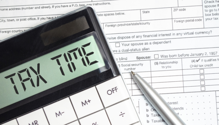 calculadora escrito tiempo de impuestos TAX TIME