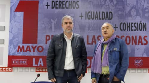 Unai Sordo, Pepe Alvarez CCOO y UGT - 1 de mayo